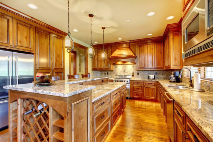 Wood themed kitchen - Staining In Interior Design